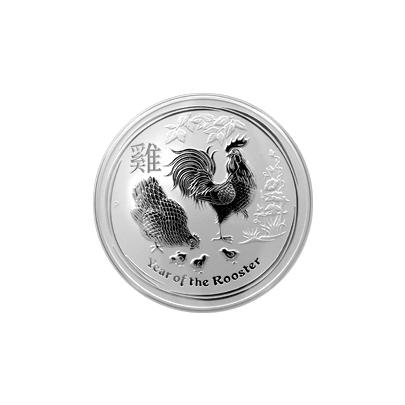Stříbrná investiční mince Year of the Rooster Rok Kohouta Lunární 5 Oz 2017