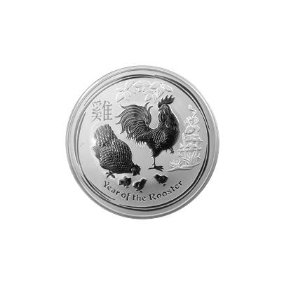 Strieborná investičná minca Year of the Rooster Rok Kohúta Lunárny 10 Oz 2017