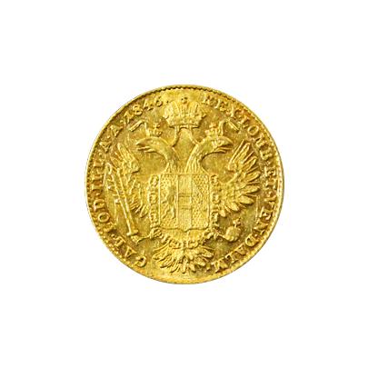 Přední strana Zlatá minca Dukát Ferdinanda I. 1846 E