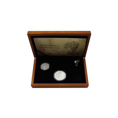 Sada stříbrných mincí Walking Liberty The Artist's Edition 100. výročí