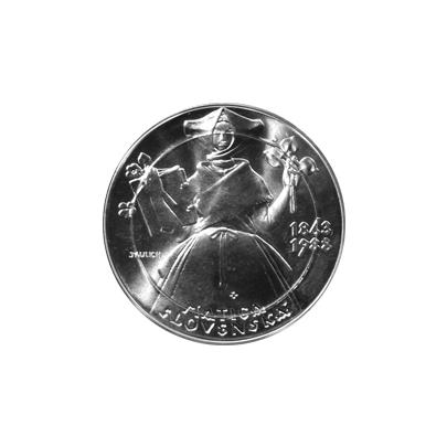 Přední strana Stříbrná mince 500 Kčs Matica slovenská 125. výročí 1988