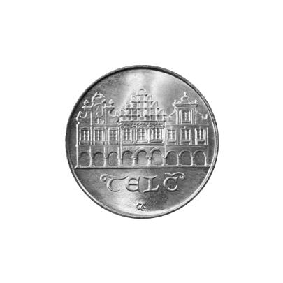 Přední strana Stříbrná mince 50 Kčs Telč 1986