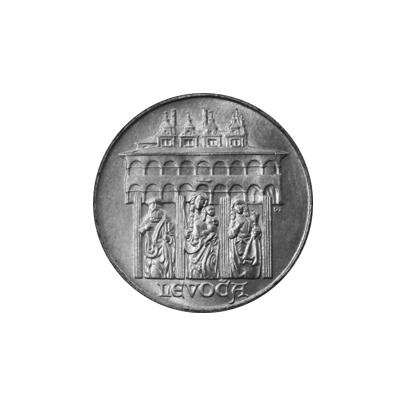 Přední strana Stříbrná mince 50 Kčs Levoča 1986