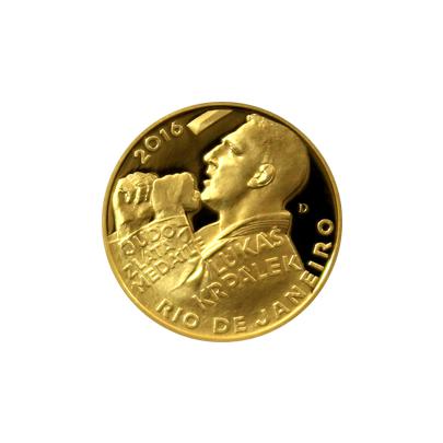 Zlatá čtvrtuncová mince Lukáš Krpálek 2016 Proof
