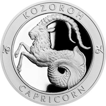 Strieborná medaila Znamenie  zverokruhu s venováním - Kozoroh 2017 Proof
