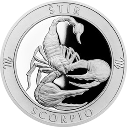 Strieborná medaila Znamenie  zverokruhu s venováním - Škorpion 2017 Proof