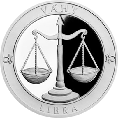 Strieborná medaila Znamenie  zverokruhu s venováním - Váhy 2017 Proof