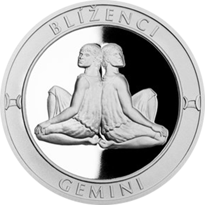 Stříbrná medaile Znamení zvěrokruhu s věnováním - Blíženci 2017 Proof