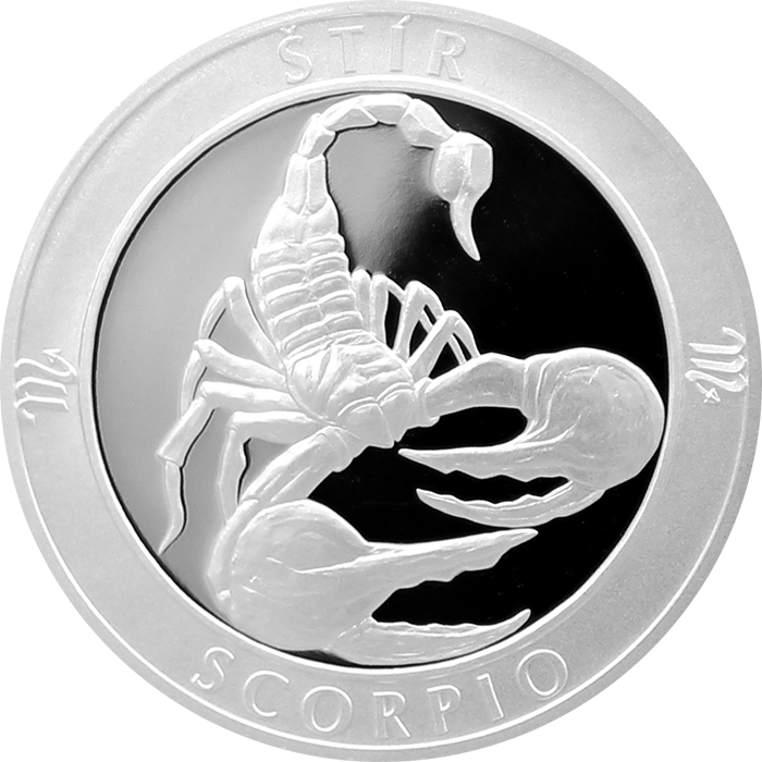 Strieborná medaila Znamenie  zverokruhu - Škorpion 2017 Proof