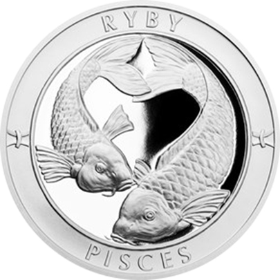 Strieborná medaila Znamenie  zverokruhu s venováním - Ryby 2017 Proof