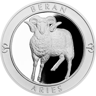 Strieborná medaila Znamenie  zverokruhu s venováním - Baran 2017 Proof