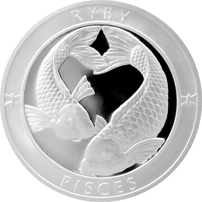 Strieborná medaila Znamenie  zverokruhu - Ryby 2017 Proof