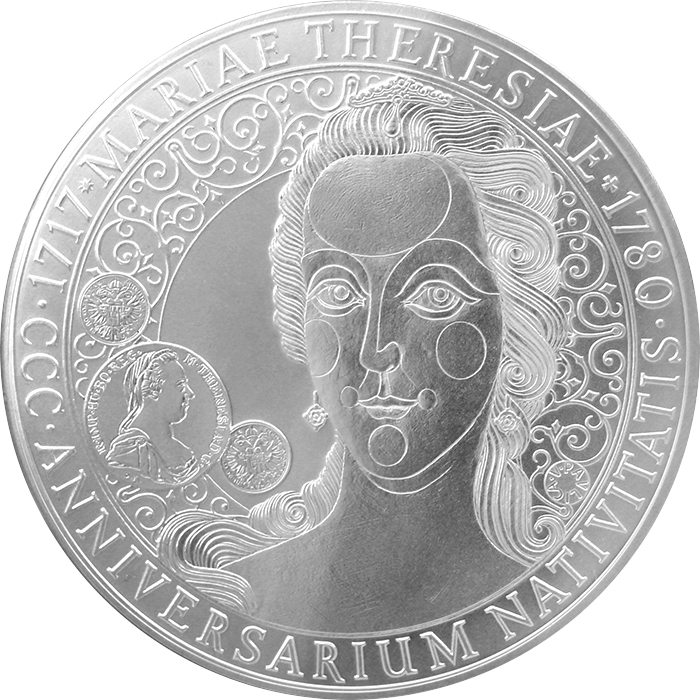 Stříbrná kilogramová mince 300. výročí narození Marie Terezie 2017 Standard