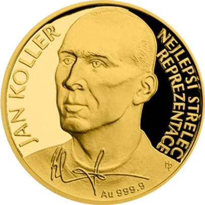 Zlatá čtvrtuncová mince Jan Koller 2017 Proof