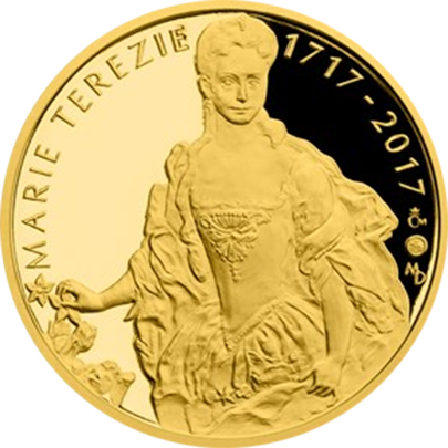 Zlatá půluncová medaile Marie Terezie 2017 Proof