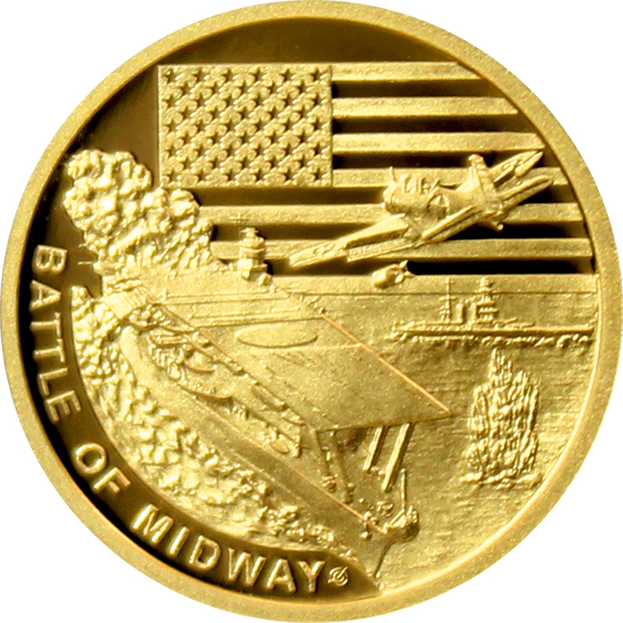 Zlatá mince Válečný rok 1942 - Bitva u Midway 2017 Proof