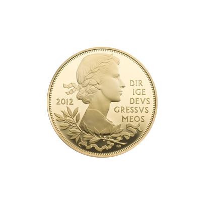 Přední strana Strieborná pozlátená minca Diamantové výročie Elizabeth II. 2012 Proof