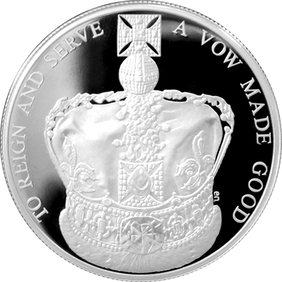 Přední strana Stříbrná mince 60. výročí korunovace Elizabeth II. 2013 Piedfort Proof