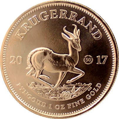 Zlatá investiční mince 1 Oz Krugerrand 50. výročí 2017