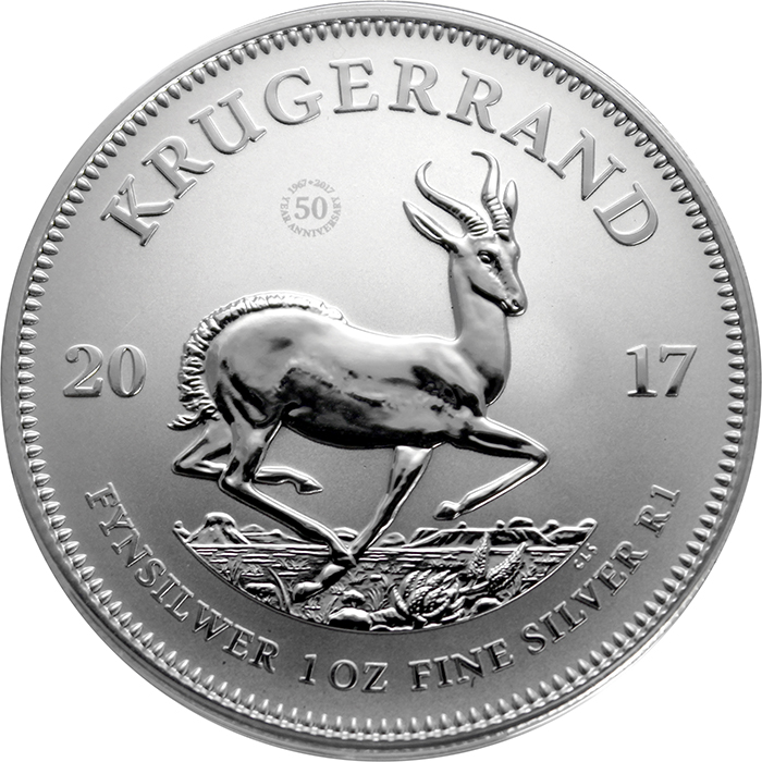 Stříbrná investiční mince 1 Oz Krugerrand 50. výročí 2017