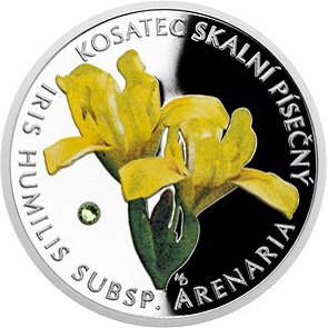 Strieborná minca Ohrozená príroda - Kosatec skalný  piesočnatý  2017 Proof