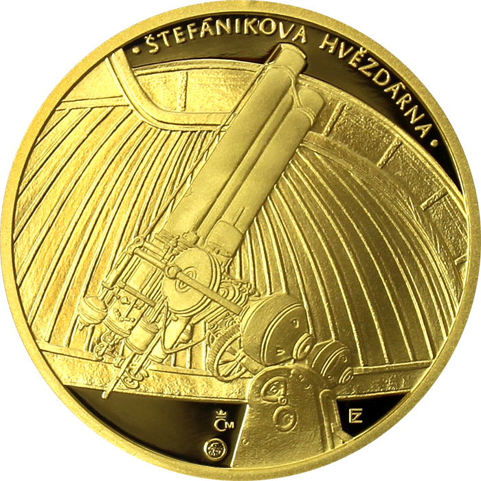 Zlatá půluncová medaile Založení České astronomické společnosti 2017 Proof