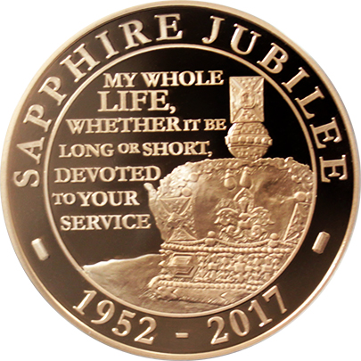 Zlatá mince Safírové výročí Elizabeth II. 2017 Proof