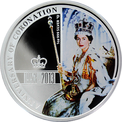 Stříbrná mince 60. výročí korunovace Elizabeth II. 2013 Proof