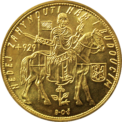 Zlatá mince Svatý Václav Desetidukát Československý 1935