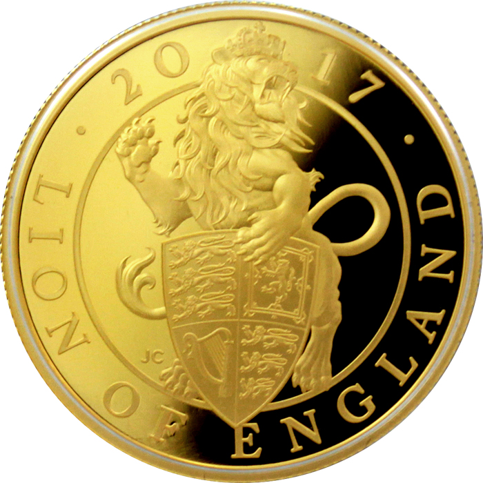 Přední strana Zlatá minca Lion of England 1 Oz 2017 Proof