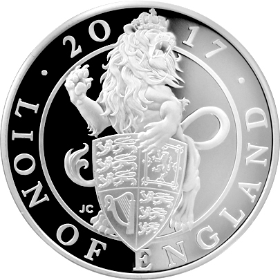 Strieborná minca Lion of England 1 Oz 2017 Proof