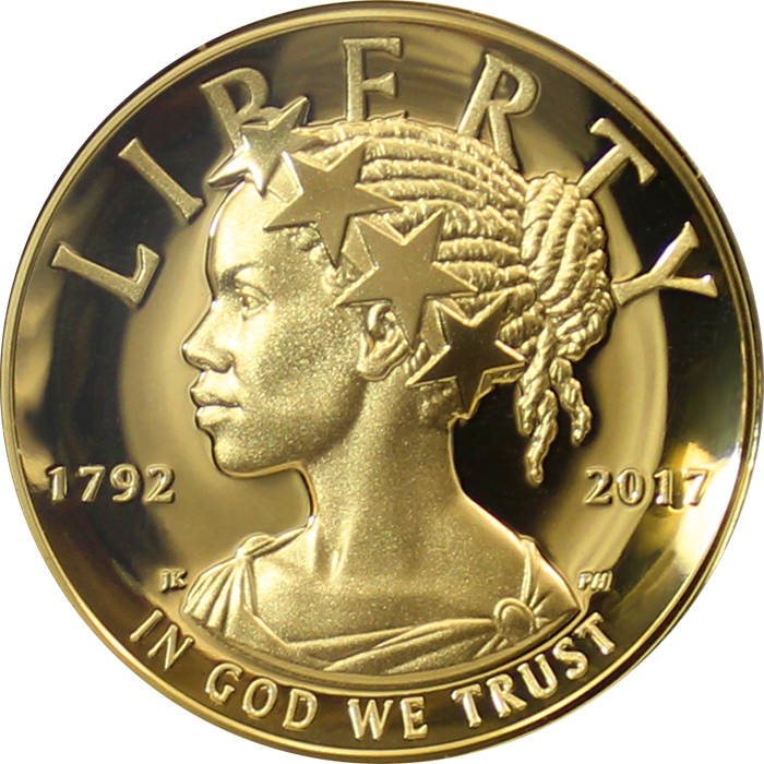 Přední strana Zlatá mince American Liberty 1 Oz 2017 High Relief Proof