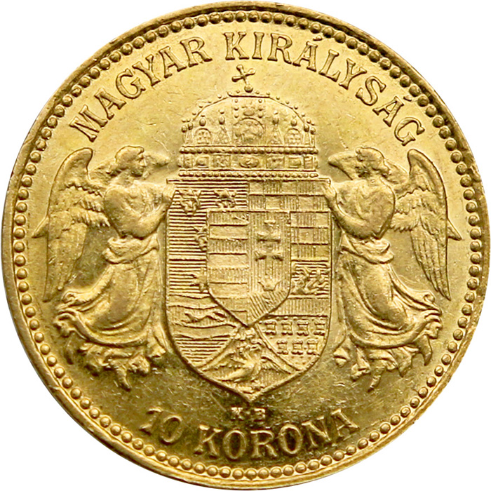Zlatá mince Desetikoruna Františka Josefa I. Uherská ražba 1909