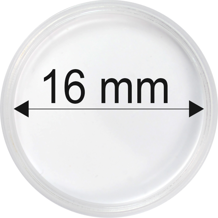 Plastové kapsle na mince o průměru 16 mm - 10 ks