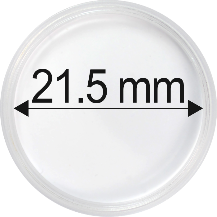 Plastové kapsle na mince o průměru 21,5 mm - 10 ks