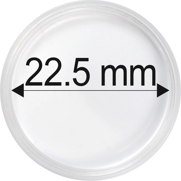 Plastové kapsle na mince o průměru 22,5 mm - 10 ks