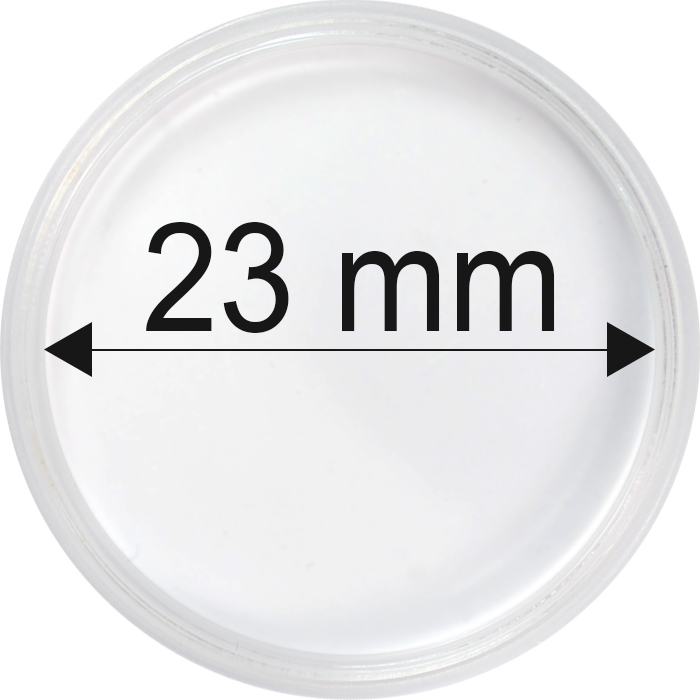 Plastové kapsle na mince o průměru 23 mm - 10 ks