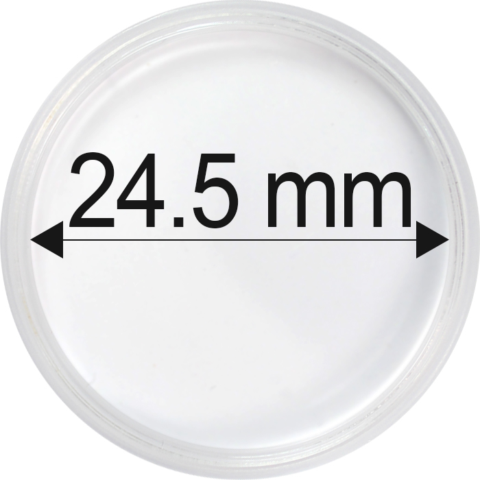Plastové kapsle na mince o průměru 24,5 mm - 10 ks