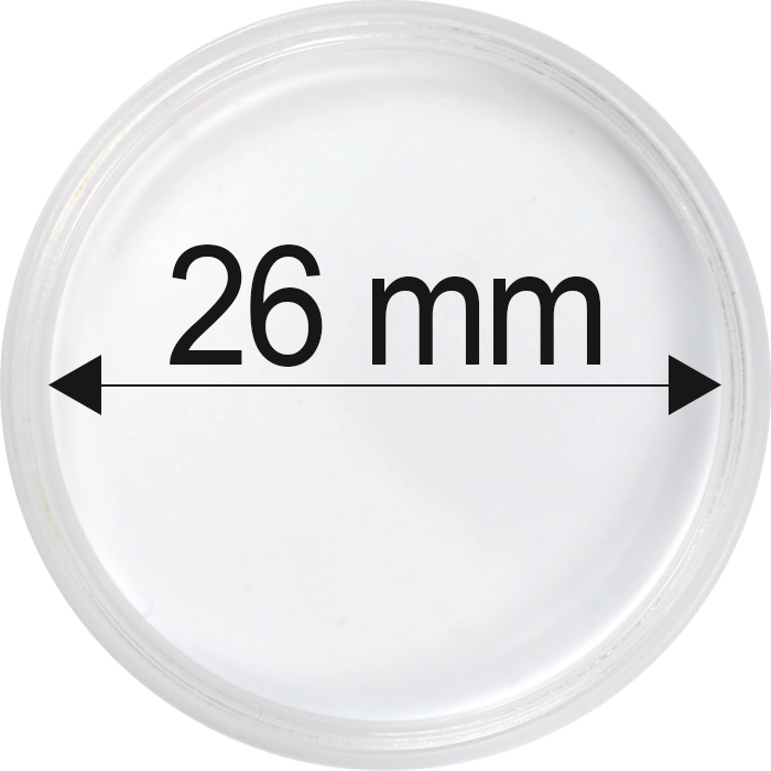 Plastové kapsle na mince o průměru 26 mm - 10 ks