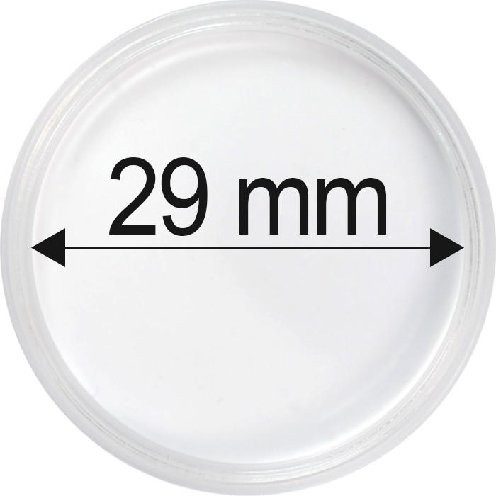 Plastové kapsle na mince o průměru 29 mm - 10 ks