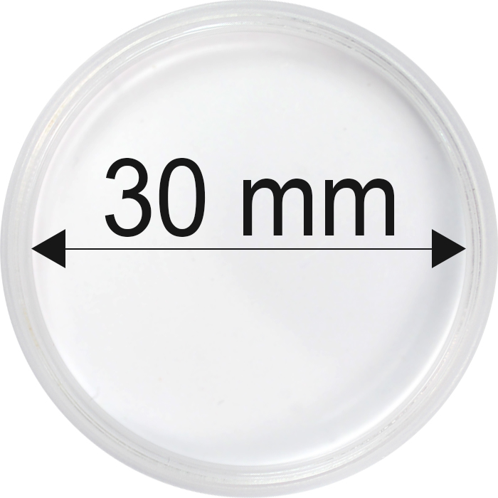 Plastové kapsle na mince o průměru 30 mm - 10 ks