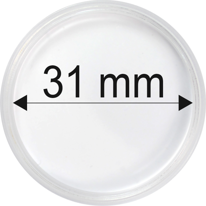 Plastové kapsle na mince o průměru 31 mm - 10 ks