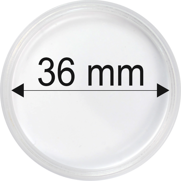 Plastové kapsle na mince o průměru 36 mm - 10 ks