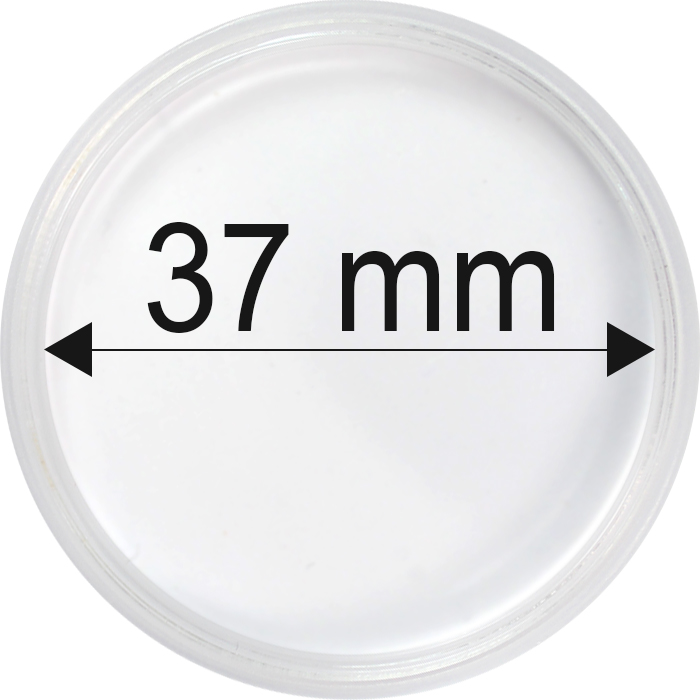 Plastové kapsle na mince o průměru 37 mm - 10 ks