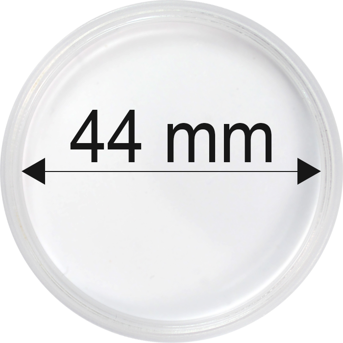Plastové kapsle na mince o průměru 44 mm - 10 ks