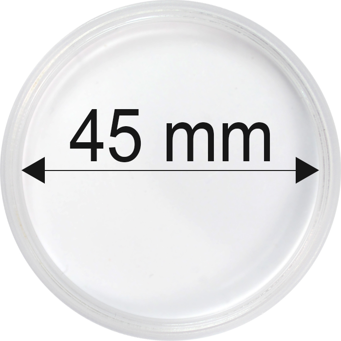 Plastové kapsle na mince o průměru 45 mm - 10 ks