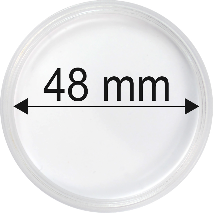 Plastové kapsle na mince o průměru 48 mm - 10 ks
