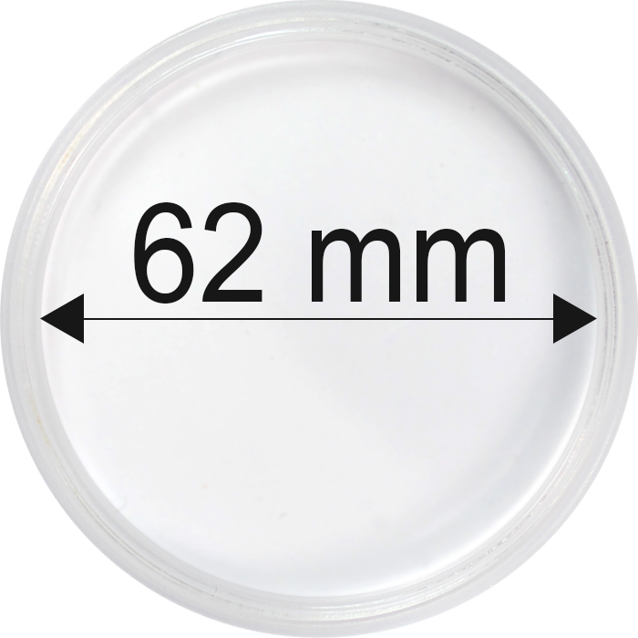 Plastové kapsle na mince o průměru 62 mm - 10 ks