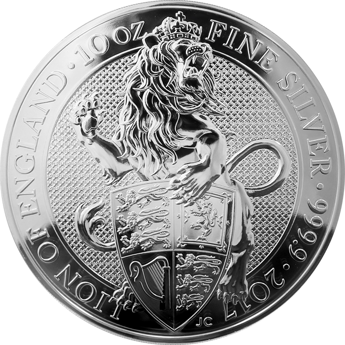 Stříbrná investiční mince The Queen's Beasts The Lion 10 Oz 2017