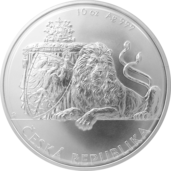 Stříbrná desetiuncová investiční mince Český lev 2017 Standard